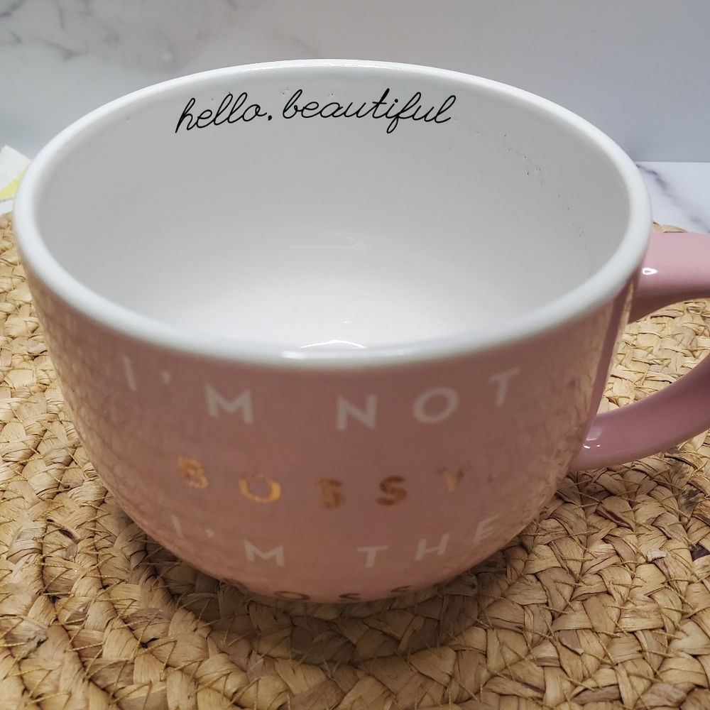 Pink im not bossy im the boss mug